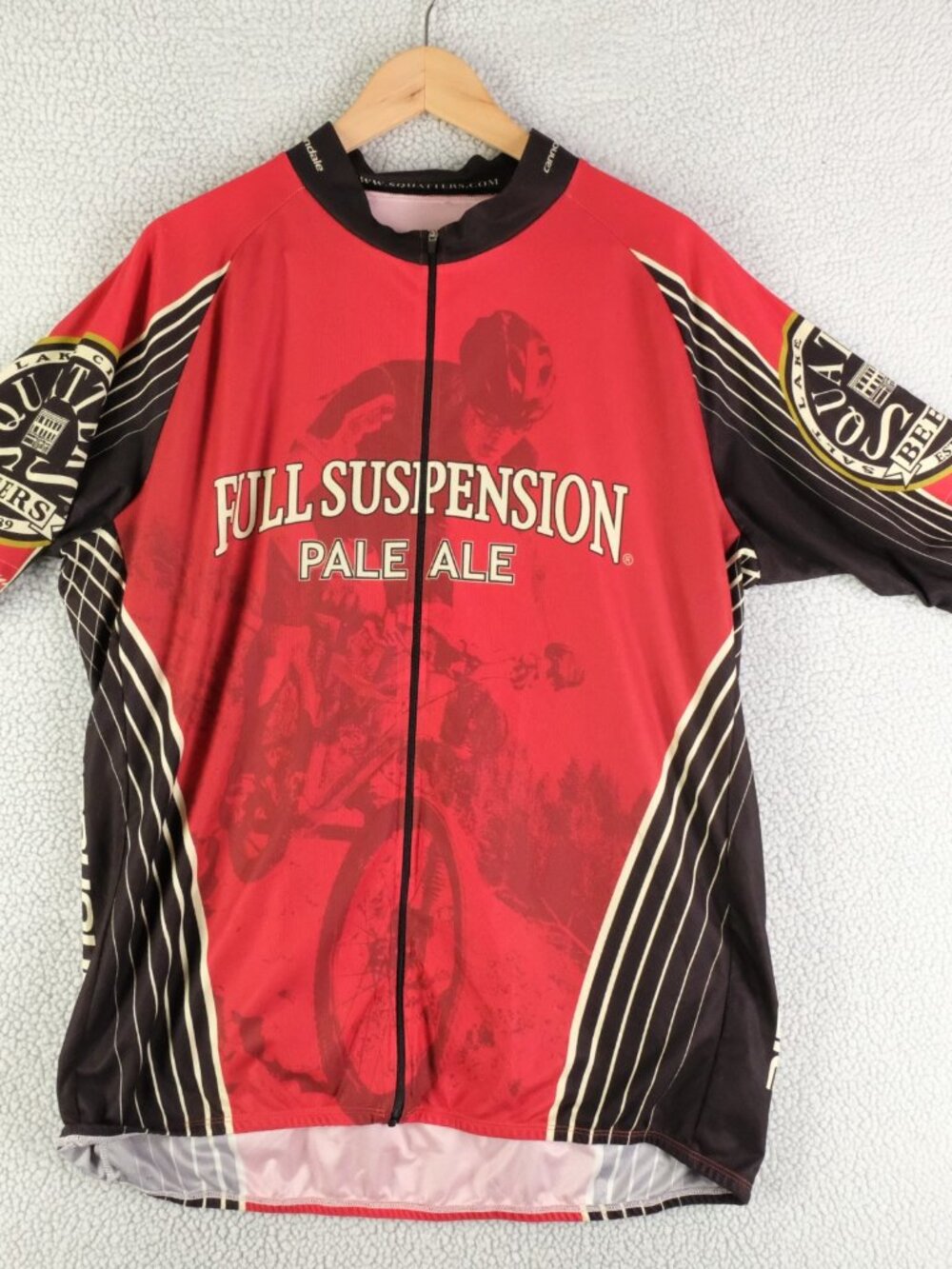 Cannondale Cycling Jersey Mens 3XL Red Full Zip Short Sleeve Fitted Squatters